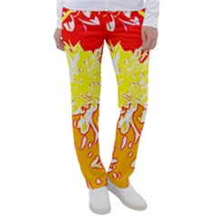 Red And Yellow Floral Women s Casual Pants by 3cl3ctix