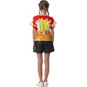 Red and Yellow Floral Kids  Cut Out Flutter Sleeves View2