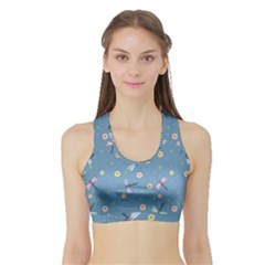 Cute Dragonflies In Spring Sports Bra With Border by SychEva