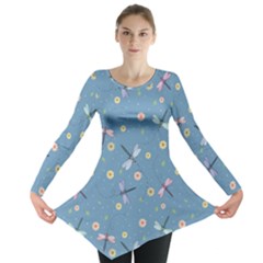 Cute Dragonflies In Spring Long Sleeve Tunic  by SychEva