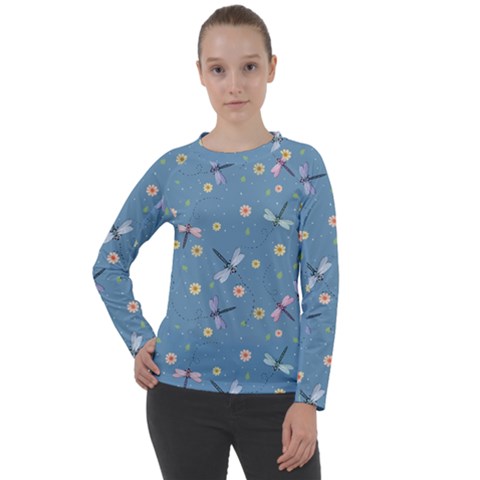 Cute Dragonflies In Spring Women s Long Sleeve Raglan Tee by SychEva