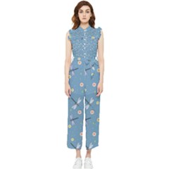 Cute Dragonflies In Spring Women s Frill Top Jumpsuit by SychEva