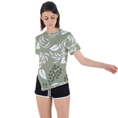 Folk flowers print Floral pattern Ethnic art Asymmetrical Short Sleeve Sports Tee