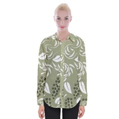 Folk Flowers Print Floral Pattern Ethnic Art Womens Long Sleeve Shirt