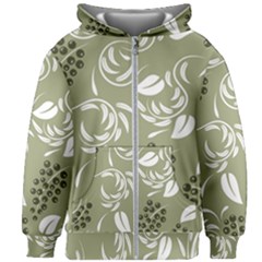 Folk Flowers Print Floral Pattern Ethnic Art Kids  Zipper Hoodie Without Drawstring by Eskimos