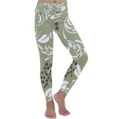 Folk Flowers Print Floral Pattern Ethnic Art Kids  Lightweight Velour Classic Yoga Leggings by Eskimos