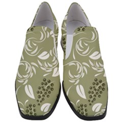 Folk Flowers Print Floral Pattern Ethnic Art Women Slip On Heel Loafers by Eskimos