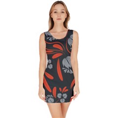 Folk Flowers Print Floral Pattern Ethnic Art Bodycon Dress by Eskimos