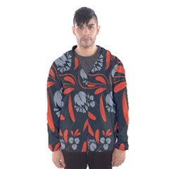 Folk Flowers Print Floral Pattern Ethnic Art Men s Hooded Windbreaker by Eskimos