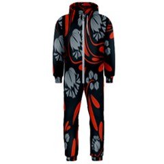 Folk Flowers Print Floral Pattern Ethnic Art Hooded Jumpsuit (men)  by Eskimos