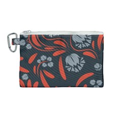 Folk Flowers Print Floral Pattern Ethnic Art Canvas Cosmetic Bag (medium) by Eskimos