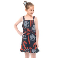 Folk Flowers Print Floral Pattern Ethnic Art Kids  Overall Dress by Eskimos