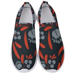 Folk Flowers Print Floral Pattern Ethnic Art Men s Slip On Sneakers by Eskimos