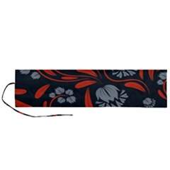 Folk Flowers Print Floral Pattern Ethnic Art Roll Up Canvas Pencil Holder (l) by Eskimos