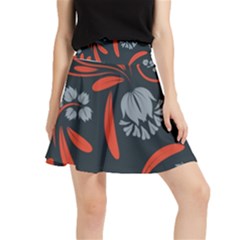 Folk Flowers Print Floral Pattern Ethnic Art Waistband Skirt by Eskimos