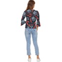 Folk flowers print Floral pattern Ethnic art Bell Sleeve Top View4