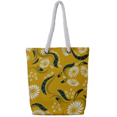 Folk Flowers Print Floral Pattern Ethnic Art Full Print Rope Handle Tote (small) by Eskimos