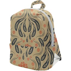 Folk Flowers Print Floral Pattern Ethnic Art Zip Up Backpack by Eskimos