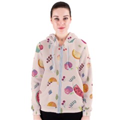 Summer Fruit Women s Zipper Hoodie by SychEva