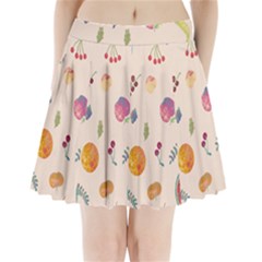 Summer Fruit Pleated Mini Skirt by SychEva