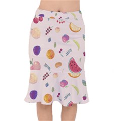 Summer Fruit Short Mermaid Skirt by SychEva