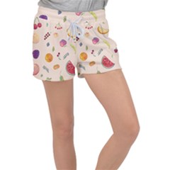 Summer Fruit Velour Lounge Shorts by SychEva