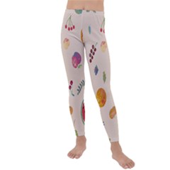 Summer Fruit Kids  Lightweight Velour Leggings by SychEva