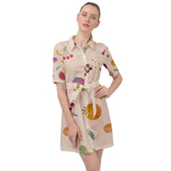 Summer Fruit Belted Shirt Dress by SychEva