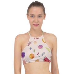 Summer Fruit Racer Front Bikini Top by SychEva