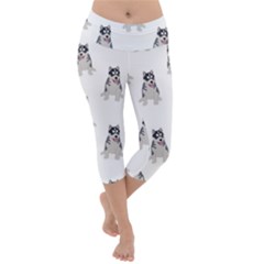 Cute Husky Puppies Lightweight Velour Capri Yoga Leggings by SychEva