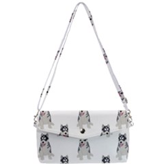 Cute Husky Puppies Removable Strap Clutch Bag