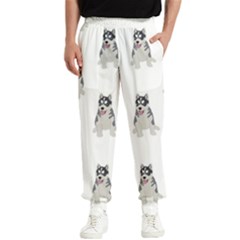 Cute Husky Puppies Men s Elastic Waist Pants