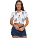 Cute Husky Puppies Side Button Cropped Tee View1