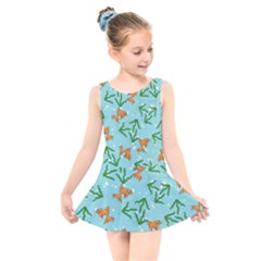 Gold Fish Kids  Skater Dress Swimsuit by SychEva