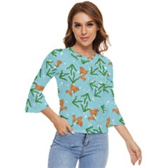 Gold Fish Bell Sleeve Top