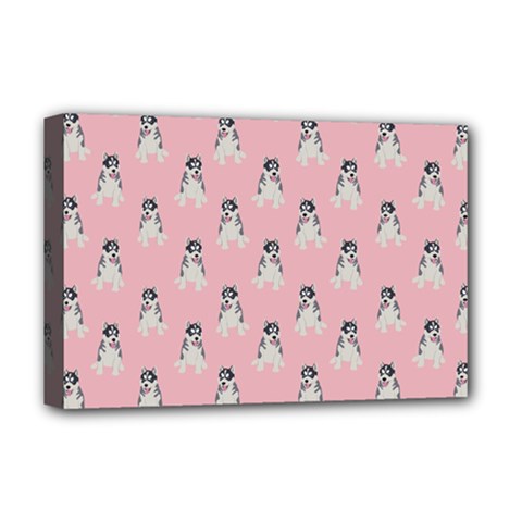 Cute Husky Deluxe Canvas 18  X 12  (stretched) by SychEva