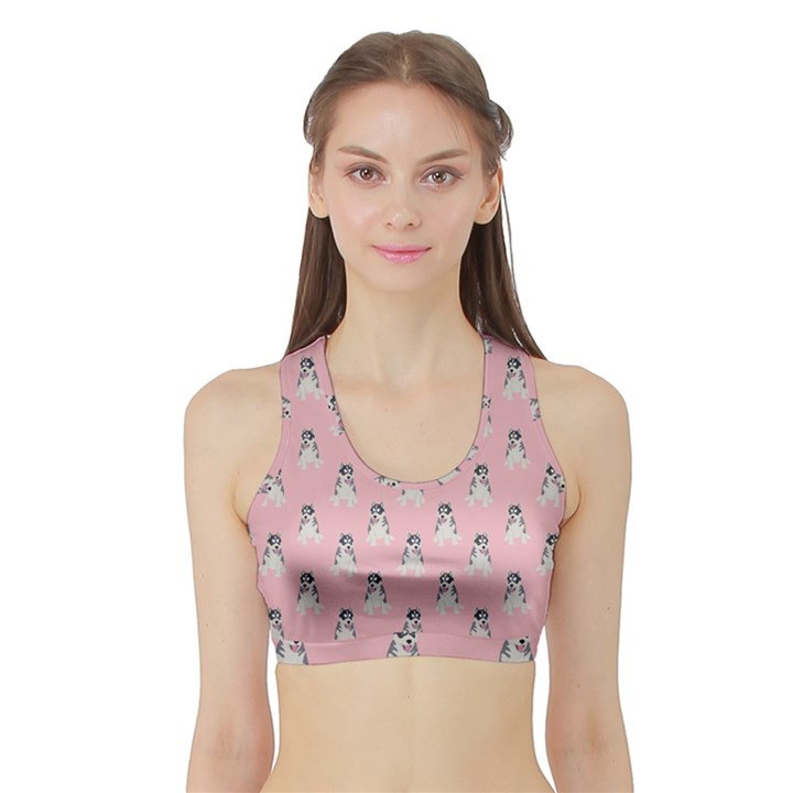 Cute Husky Sports Bra with Border