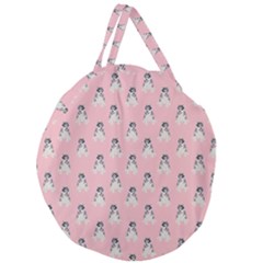 Cute Husky Giant Round Zipper Tote by SychEva