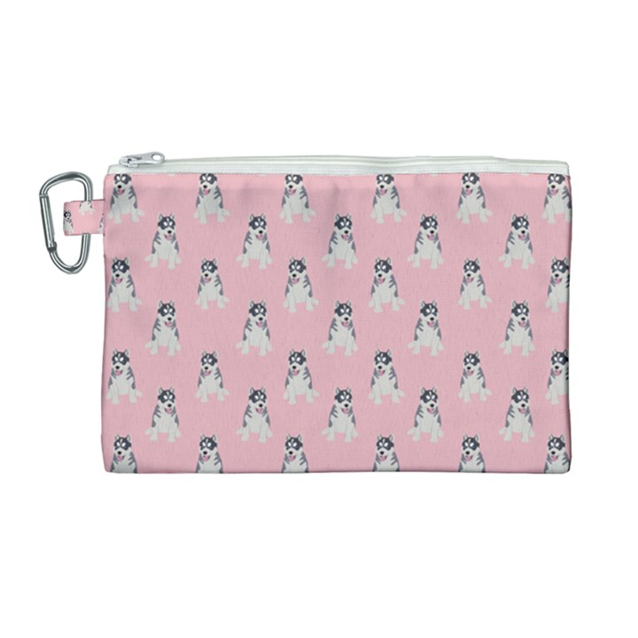 Cute Husky Canvas Cosmetic Bag (Large)