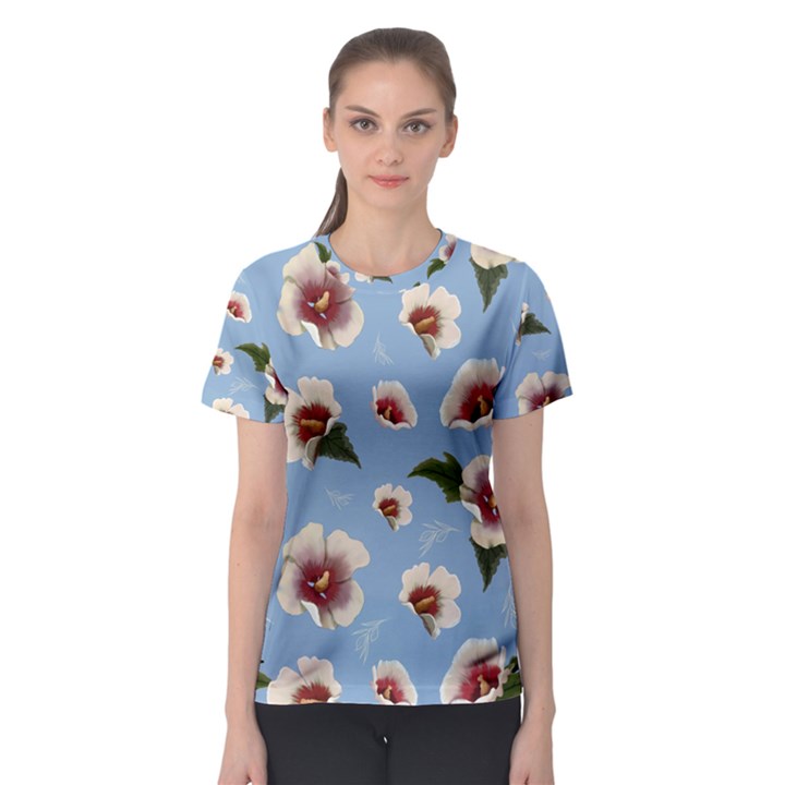 Hibiscus Flowers Women s Sport Mesh Tee