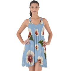 Hibiscus Flowers Show Some Back Chiffon Dress by SychEva