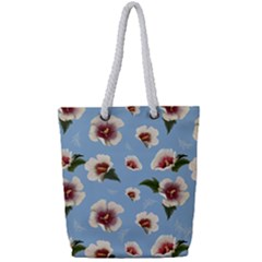 Hibiscus Flowers Full Print Rope Handle Tote (small) by SychEva