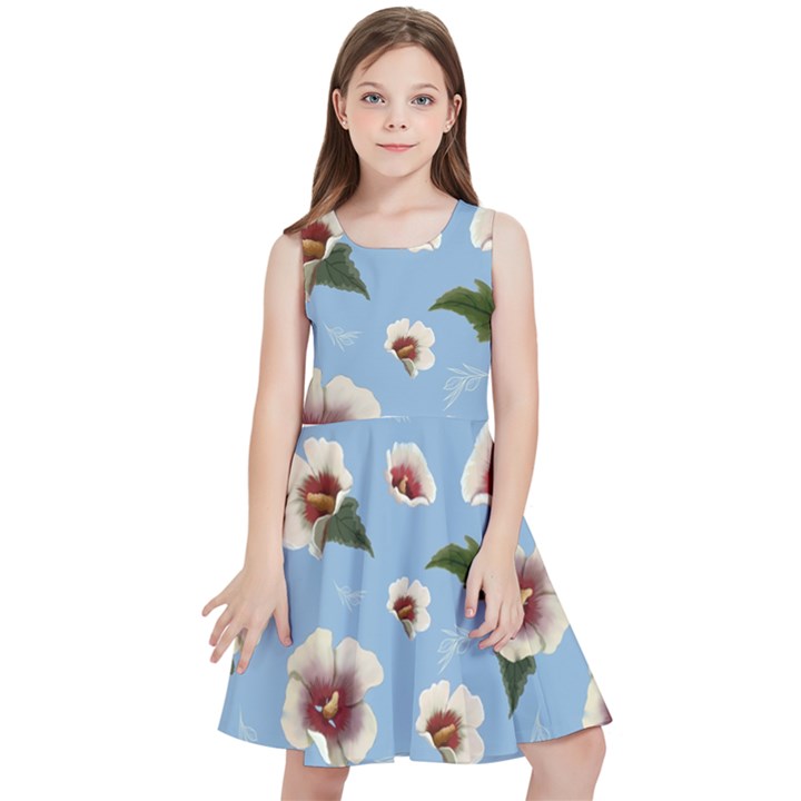 Hibiscus Flowers Kids  Skater Dress