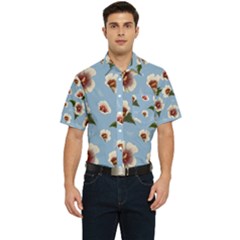 Hibiscus Flowers Men s Short Sleeve Pocket Shirt  by SychEva