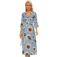 Hibiscus Flowers Midsummer Wrap Dress by SychEva