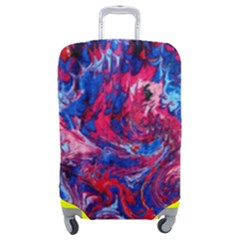 Painted Feathers Luggage Cover (medium) by kaleidomarblingart