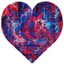 Painted feathers Wooden Puzzle Heart View1