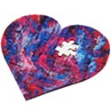 Painted feathers Wooden Puzzle Heart View2