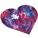 Painted feathers Wooden Puzzle Heart View3