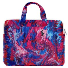 Painted Feathers Macbook Pro Double Pocket Laptop Bag (large)